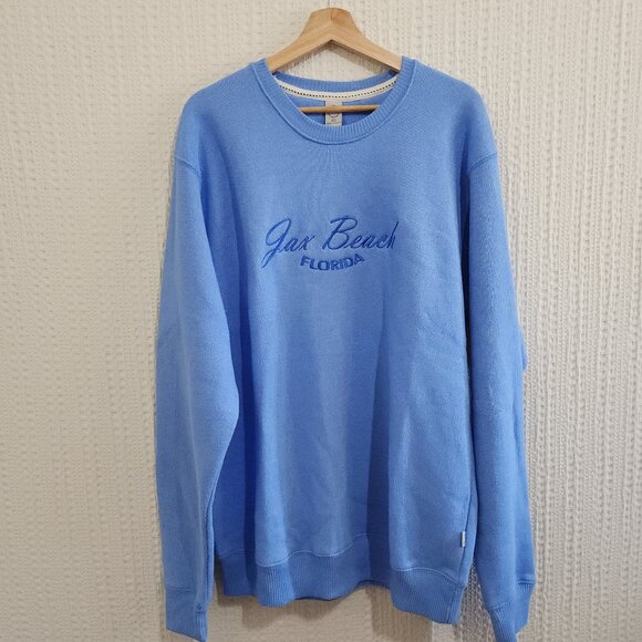 Ragwear Jax Beach Florida Blue Ribbed Heavy Knit Crewneck Sweater Size 2X Unisex - Picture 1 of 13